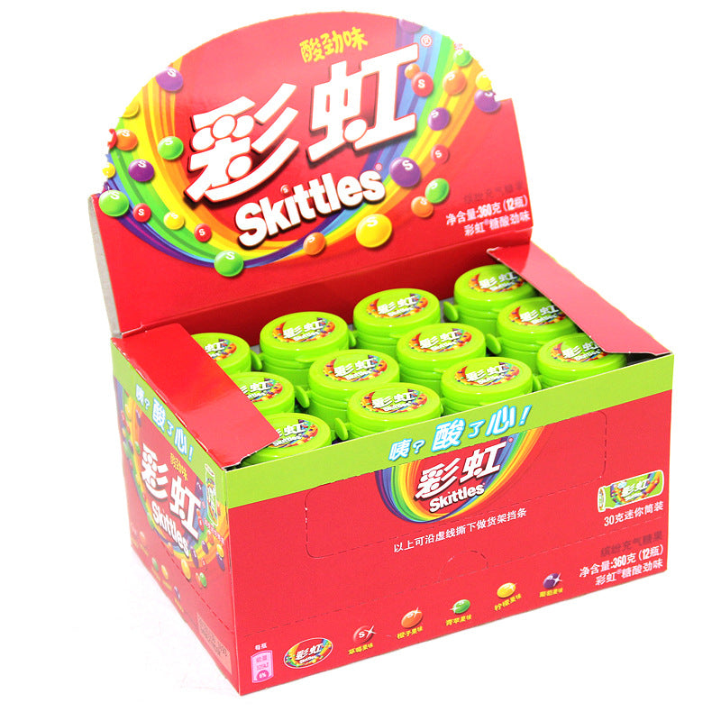 Sour Candy Yogurt Fruit Tea SKITTLES Candy Ball Shape Tube (CHINA) 30g*12*10/case