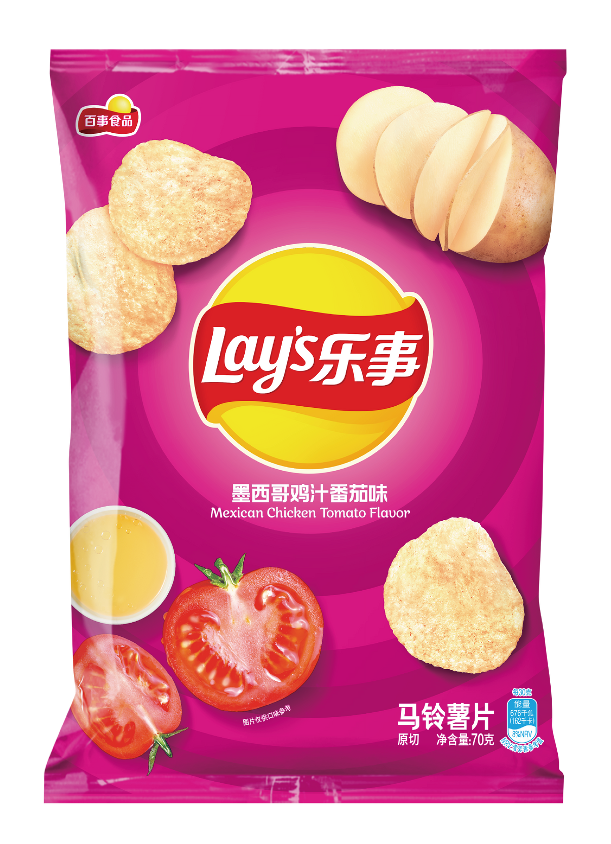 Lays Mexican Chicken Tomato Flavor Chip (China) 70g*22/ Case – tentopsnacks