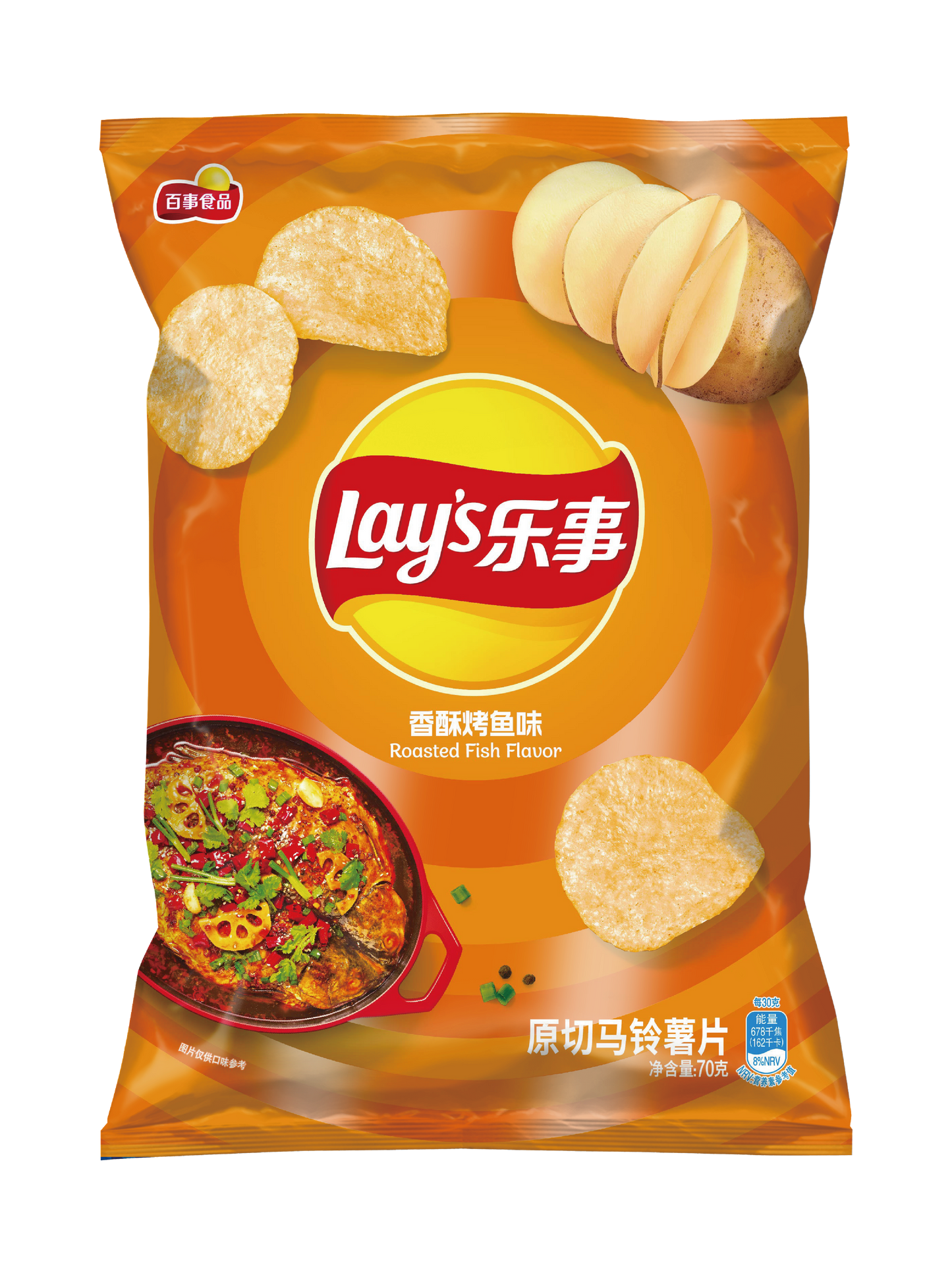 Lays Roasted Fish Flavor Chip (China) 70g*22/ Case