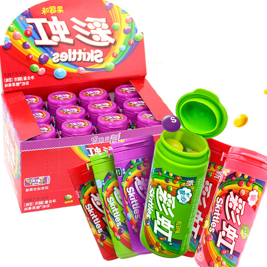 Sour Candy Yogurt Fruit Tea SKITTLES Candy Ball Shape Tube (CHINA) 30g*12*10/case